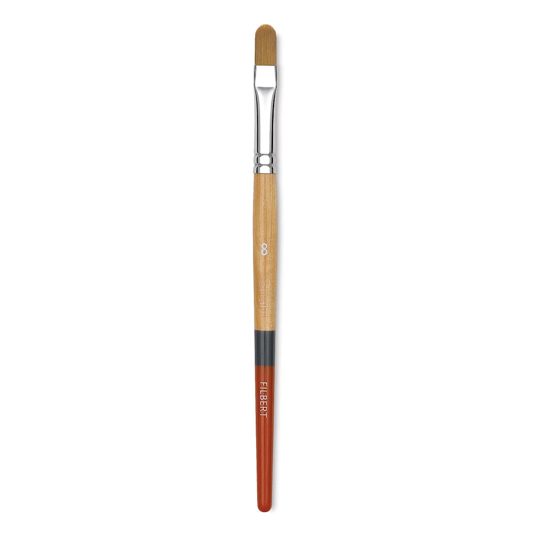 Open in modal - Princeton Snap! Golden Taklon Brush - Filbert, Short Handle, Size 8