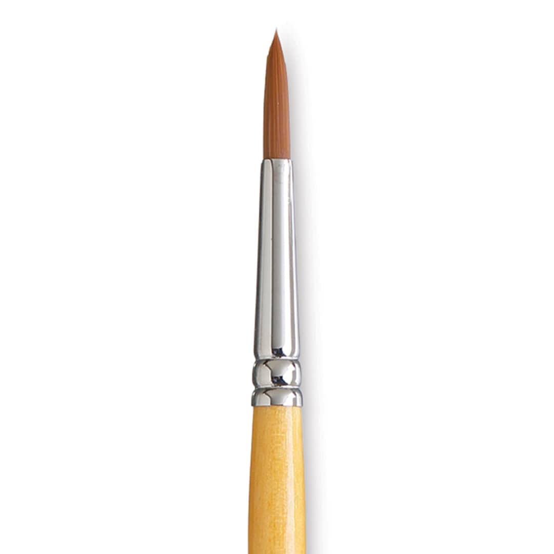 Open in modal - Princeton Snap! Golden Taklon Brush - Round, Short Handle, Size 4