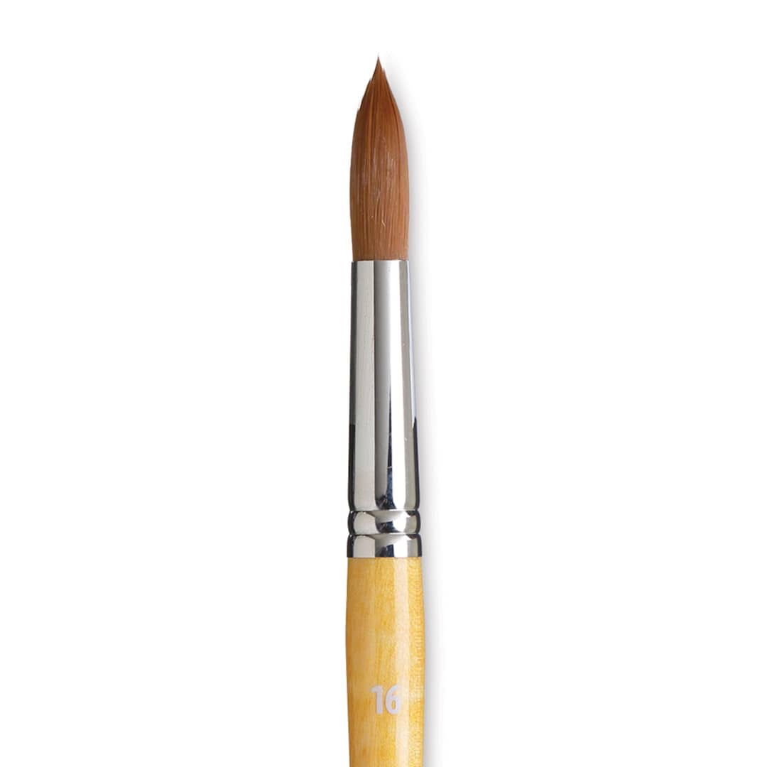 Open in modal - Princeton Snap! Golden Taklon Brush - Round, Short Handle, Size 16