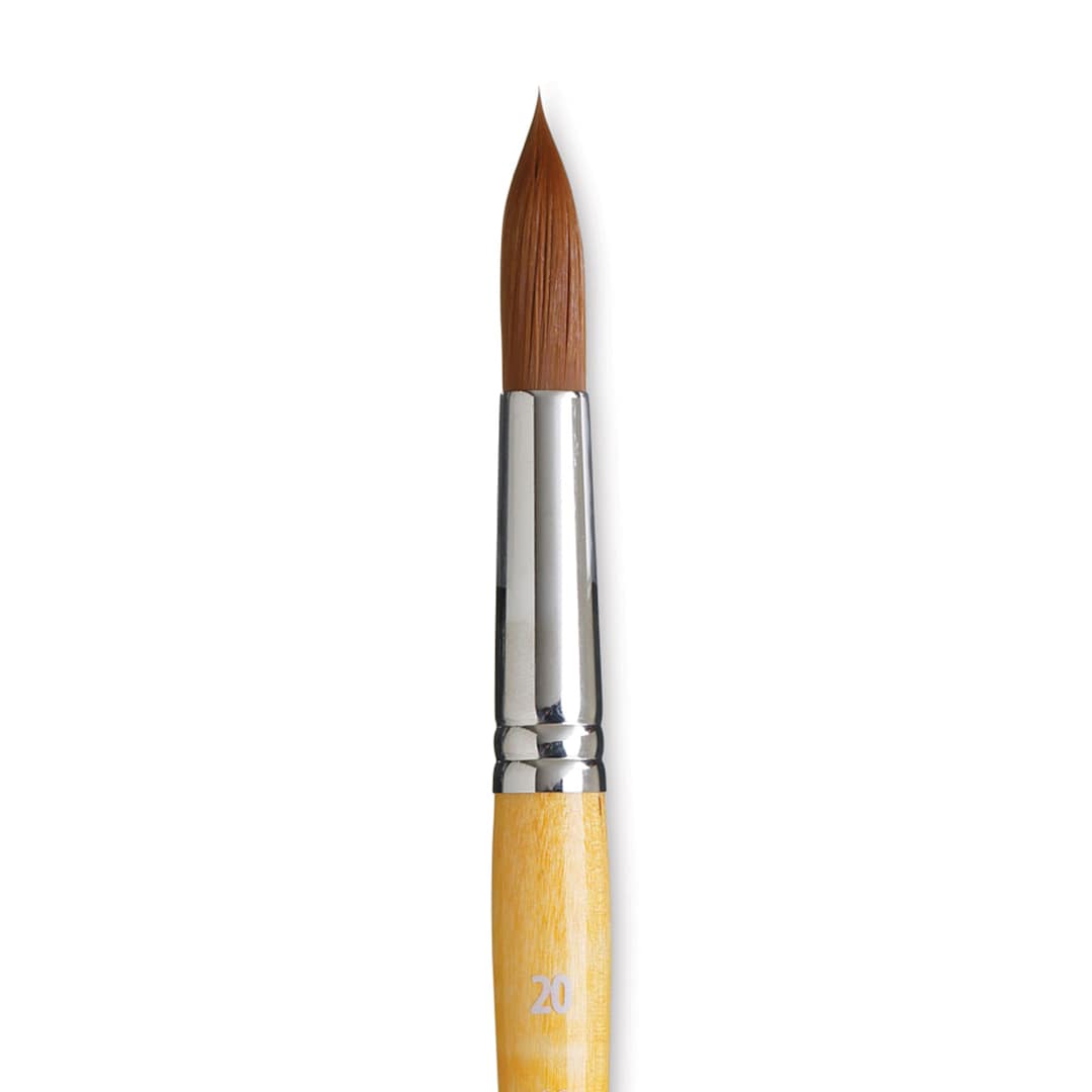 Open in modal - Princeton Snap! Golden Taklon Brush - Round, Short Handle, Size 20