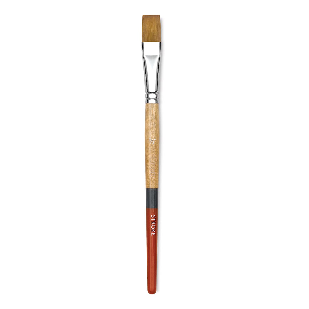 Open in modal - Princeton Snap! Golden Taklon Brush - Stroke, Short Handle, Size 1/2"