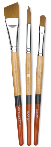 Open in modal - Princeton Snap! Golden Taklon Brush Set - Short Handle, Set 1
