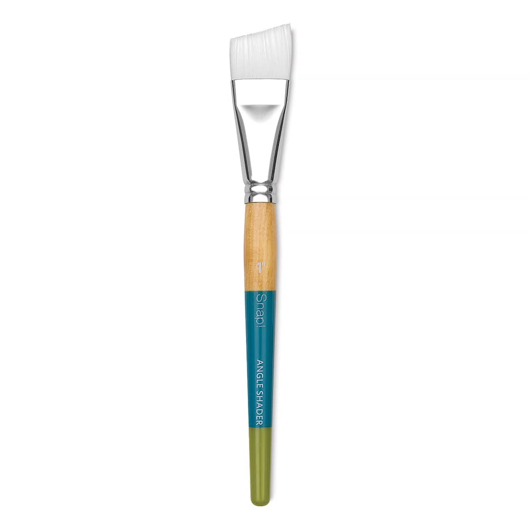 Open in modal - Princeton Snap! White Taklon Brush - Angle Shader, Short Handle, Size 1"
