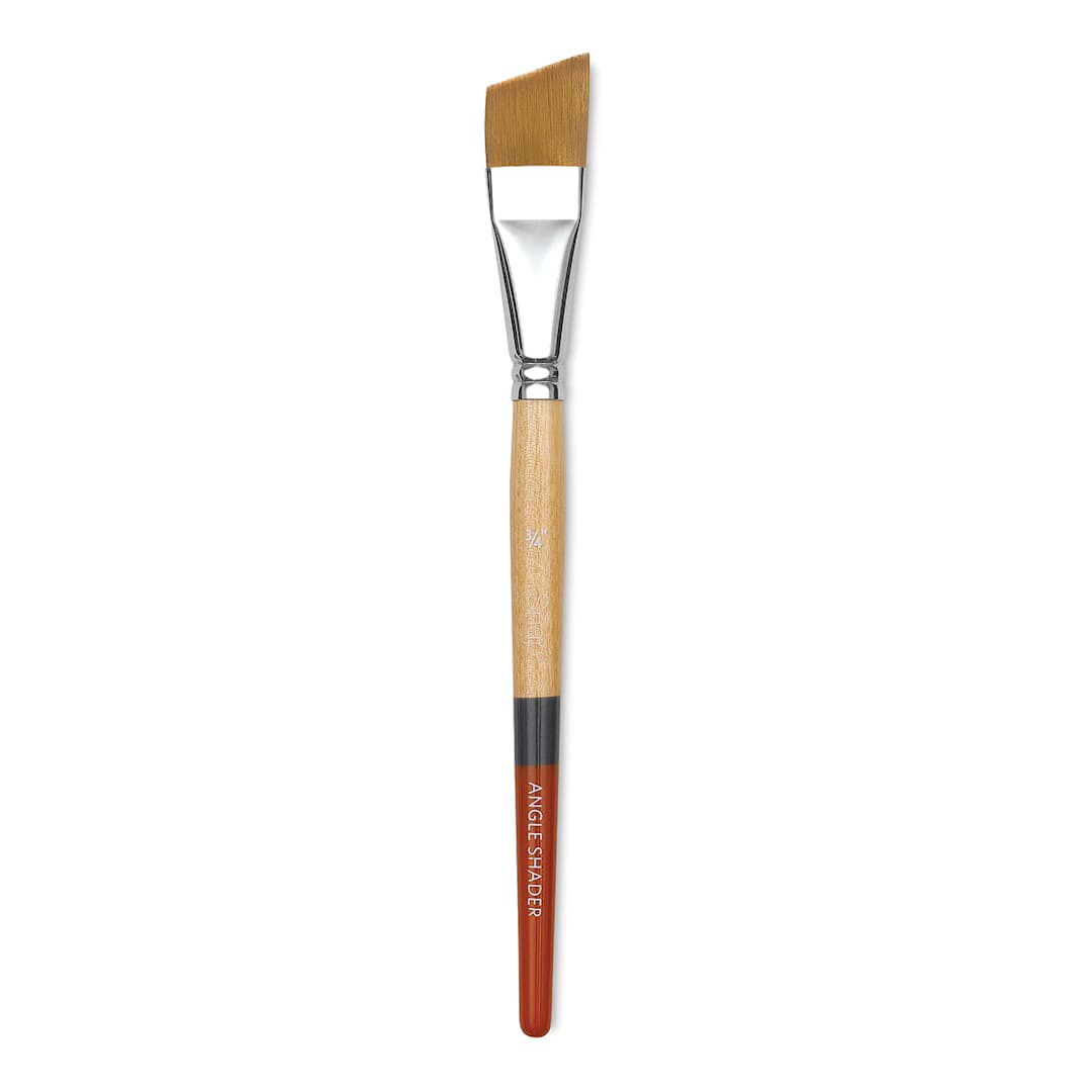 Open in modal - Princeton Snap! Golden Taklon Brush - Angle Shader, Short Handle, Size 3/4"