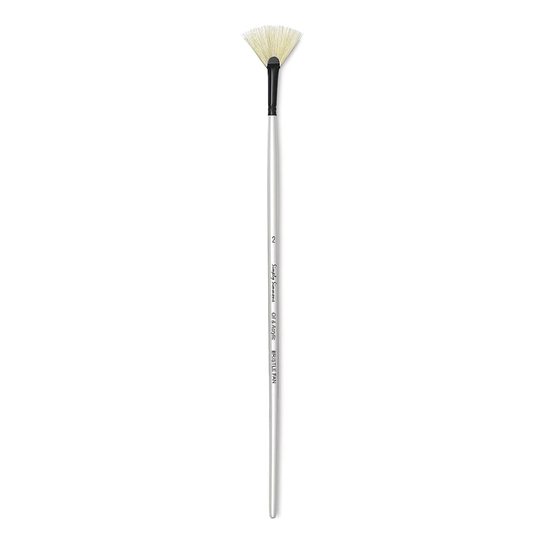 Open in modal - Robert Simmons Simply Simmons Chungking Hog Bristle Brush - Fan, Long Handle, Size 2