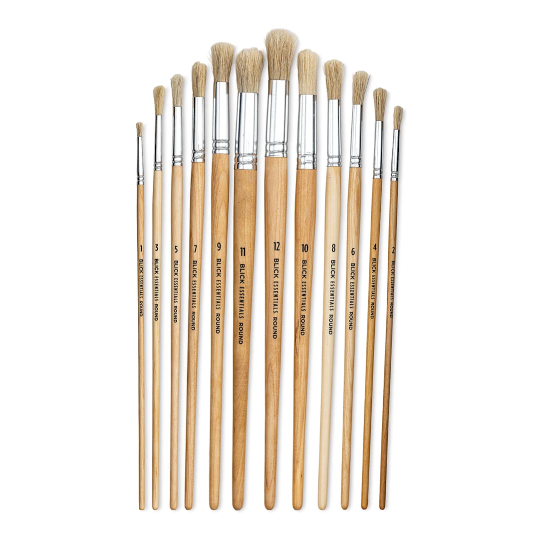 Open in modal - Blick Essentials Value Brush Set - Round Brushes, Bristle, Set of 12