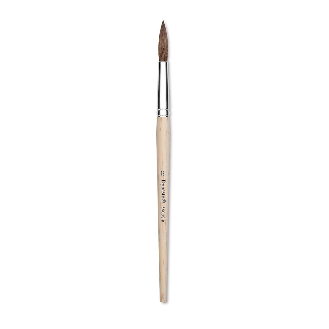 Open in modal - Dynasty Faux Camel Watercolor Brush - Round, Size 12