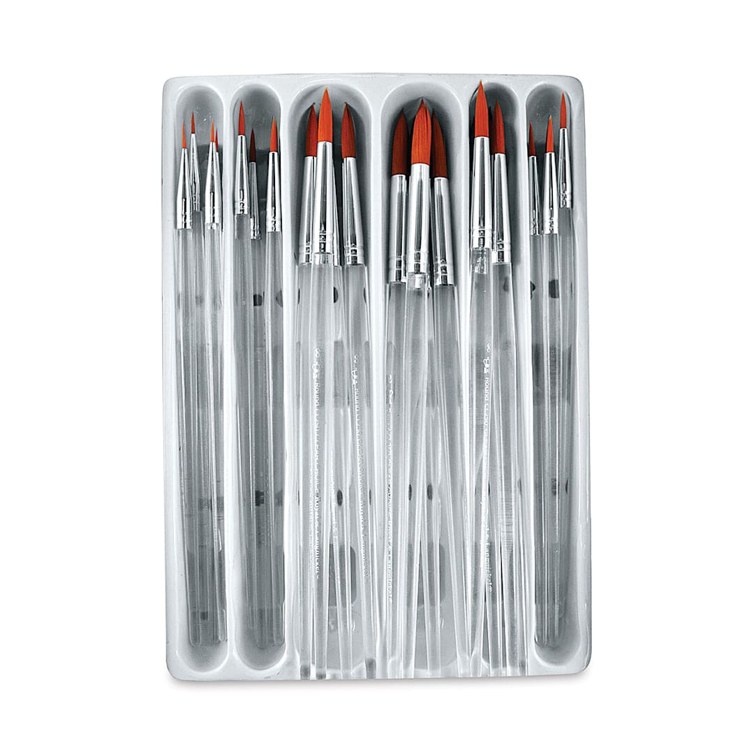 Open in modal - Royal & Langnickel Clear Choice Taklon Brushes Value Sets - 24 pc Round Set shown in tray