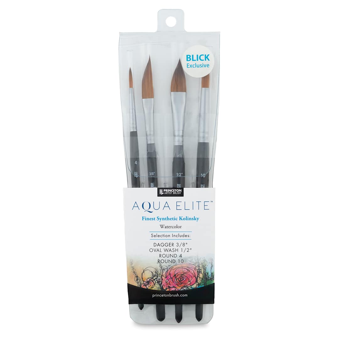 Open in modal - Princeton Aqua Elite Series 4850 Brushes - Blick Exclusive Set of 4, in packaging