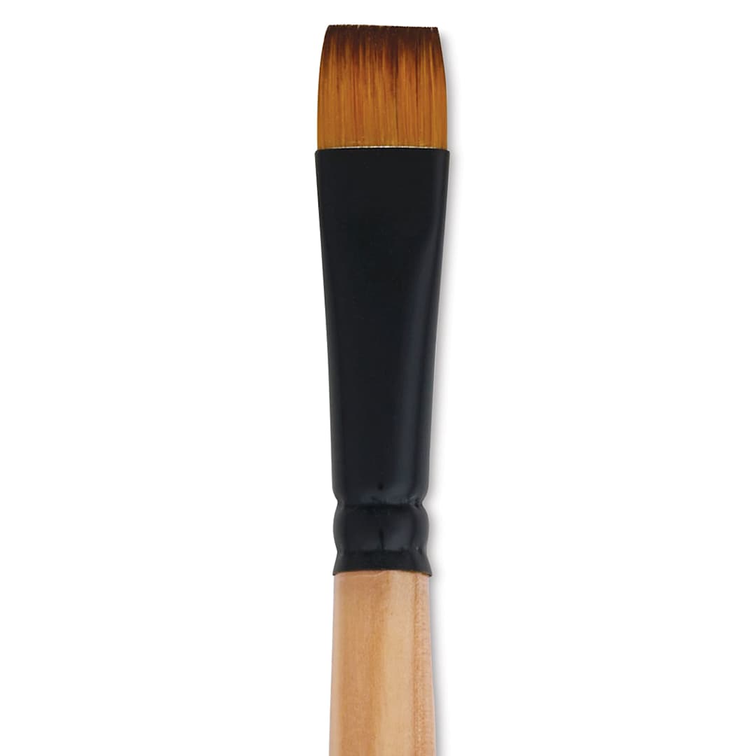Open in modal - Dynasty Black Gold Brush - Chisel Blender, Short Handle, Size 14 close up