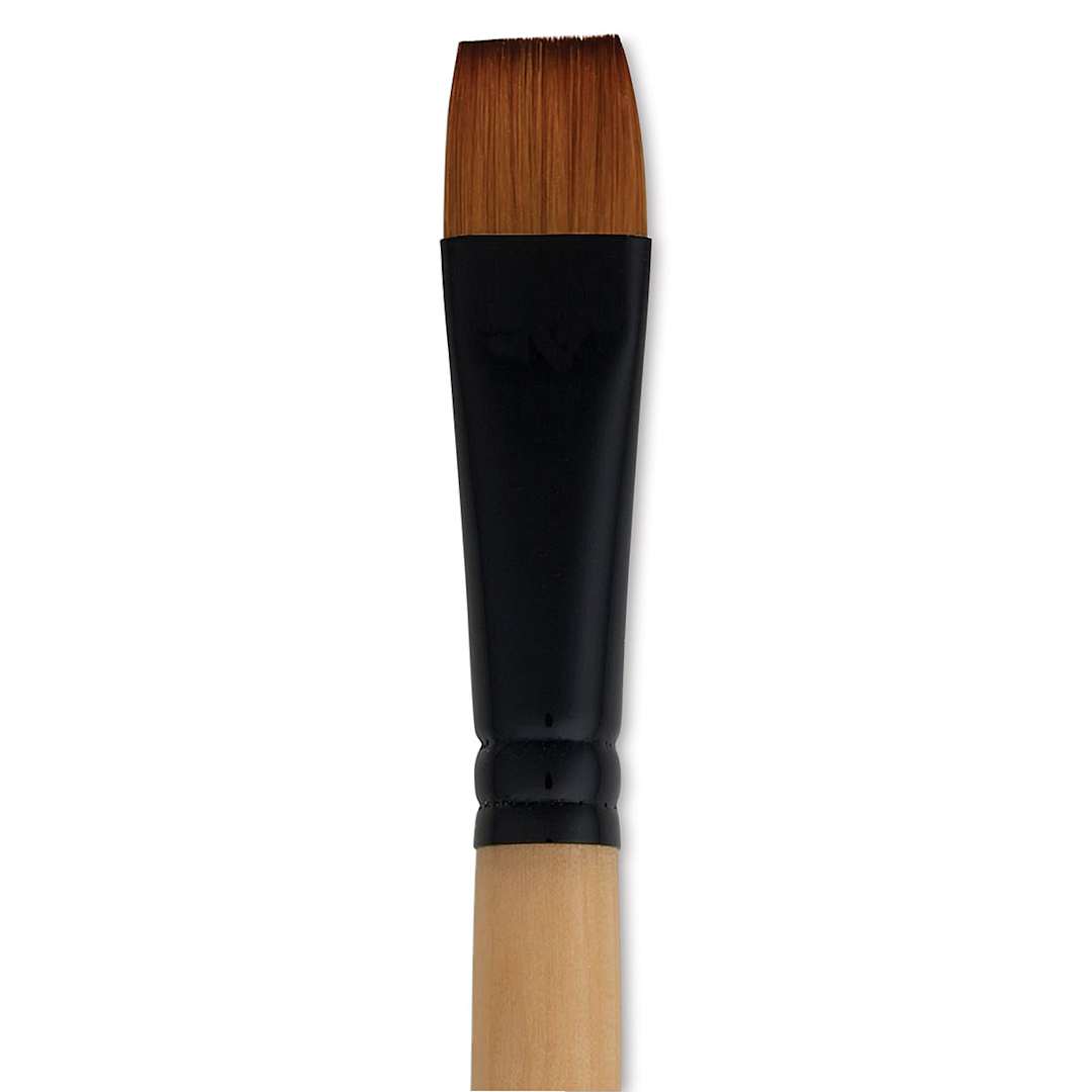 Open in modal - Dynasty Black Gold Brush - Chisel Blender, Short Handle, Size 18 close up