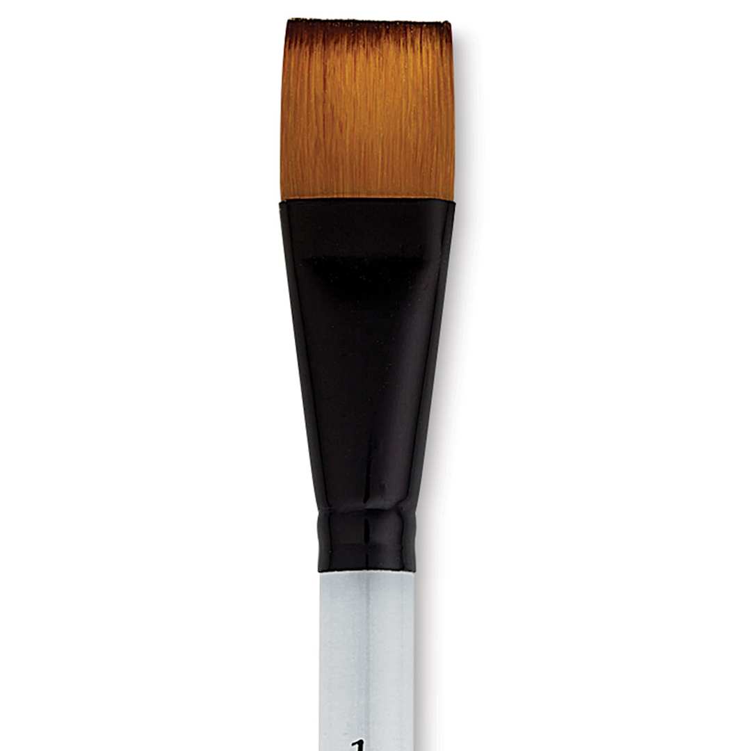 Open in modal - Dynasty Black Gold Brush - Flat Wash, Short Handle, Size 1" close up