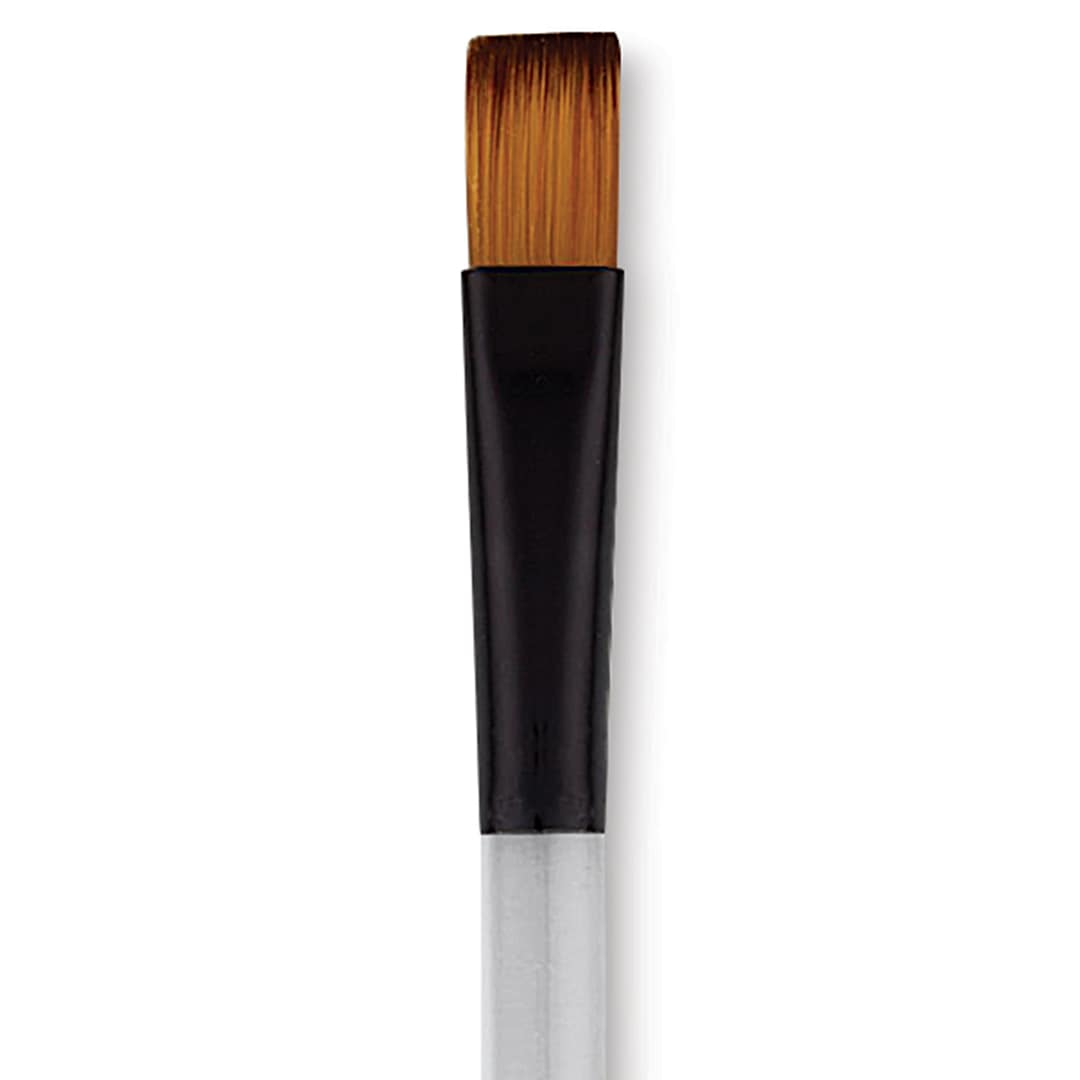Open in modal - Dynasty Black Gold Brush - Flat Wash, Short Handle, Size 1/2" close up