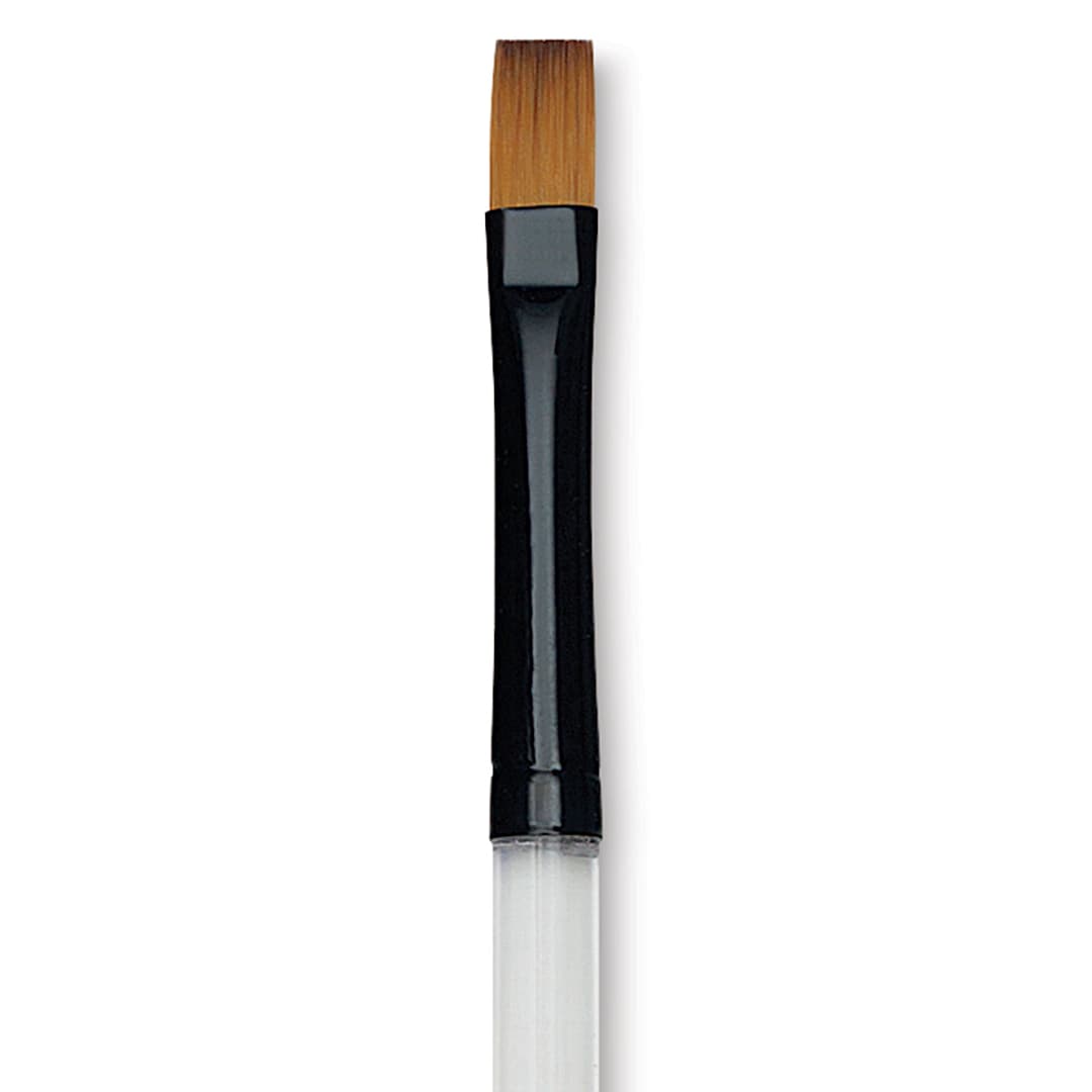 Open in modal - Dynasty Black Gold Brush - Flat Wash, Short Handle, Size 1/4" close up