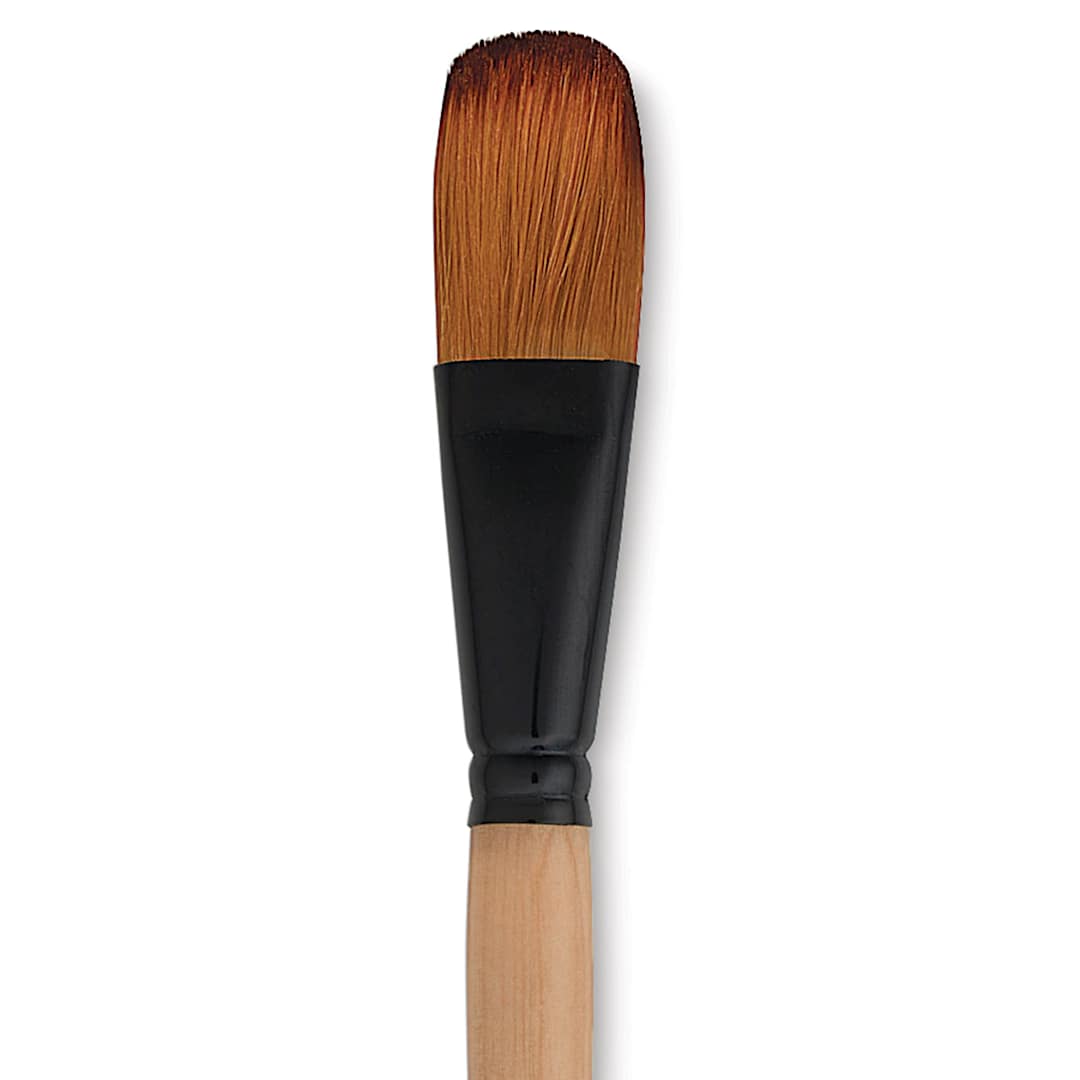Open in modal - Dynasty Black Gold Brush - Oval Wash, Short Handle, Size 1" close up