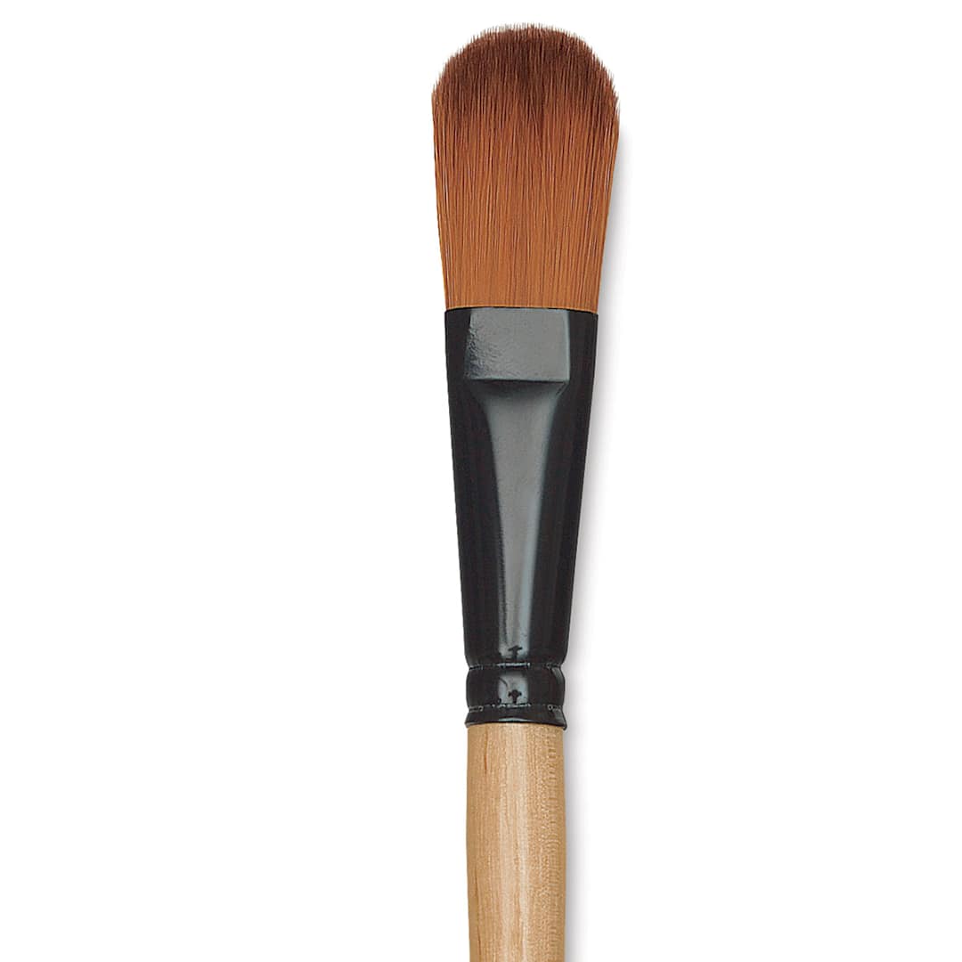 Open in modal - Dynasty Black Gold Brush - Oval Wash, Short Handle, Size 3/4" close up