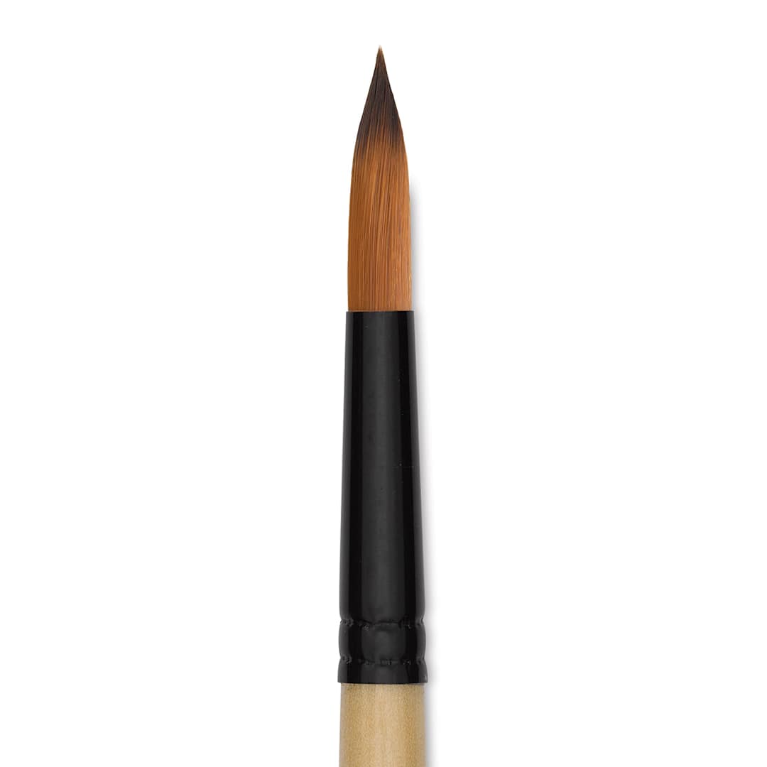 Open in modal - Dynasty Black Gold Brush - Round, Short Handle, Size 12 close up