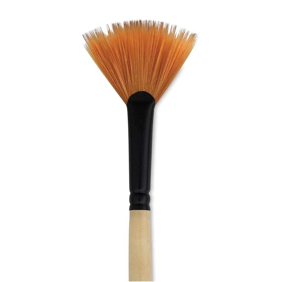 Open in modal - Dynasty Black Gold Brush - Tooth Fan, Short Handle, Size 6 close up