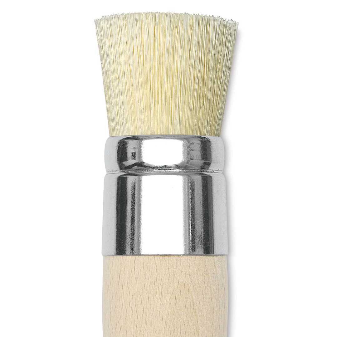 Open in modal - Da Vinci Artist Bristle Stencil Brushes - Closeup of Size 24 Traditional handle Brush