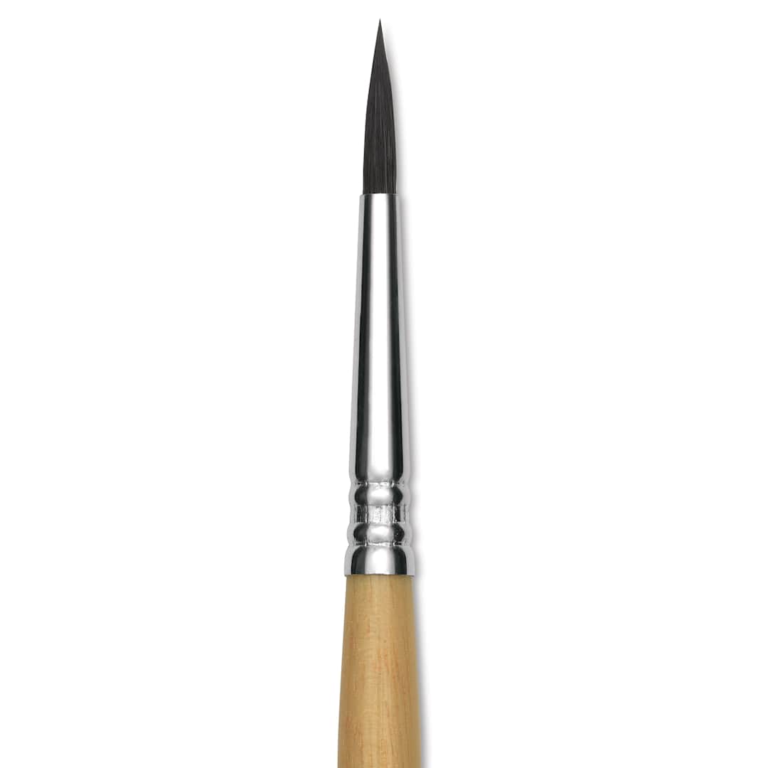 Open in modal - Escoda Squirrel Hair Ceramic Brush - Round Pointed, Size 4 (Close-up of brush)