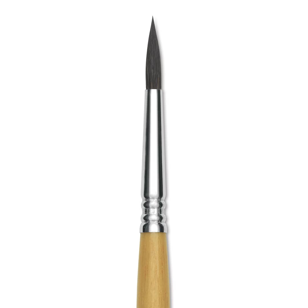 Open in modal - Escoda Squirrel Hair Ceramic Brush - Round Pointed, Size 6 (Close-up of brush)