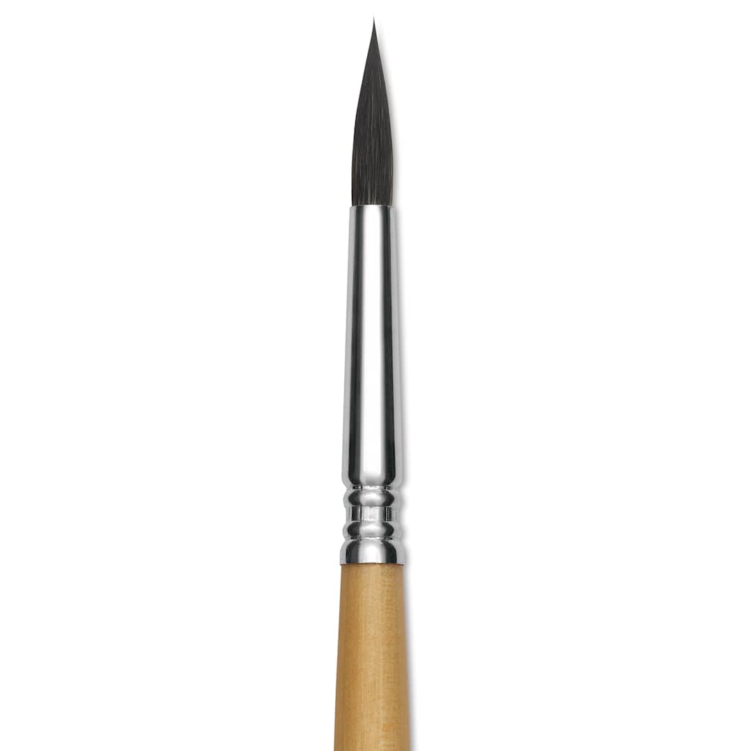 Open in modal - Escoda Squirrel Hair Ceramic Brush - Round Pointed, Size 8 (Close-up of brush)