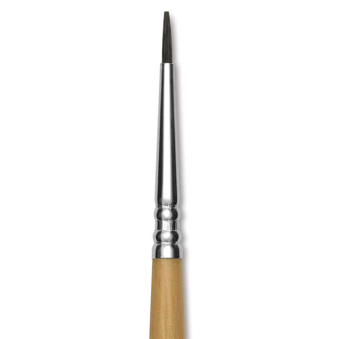 Open in modal - Escoda Squirrel Hair Ceramic Brush - Square Tip, Size 1 (Close-up of brush)