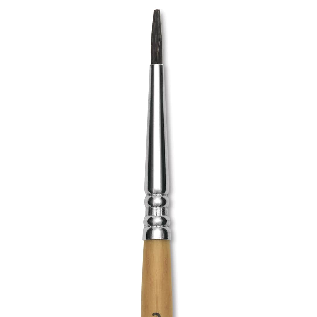 Open in modal - Escoda Squirrel Hair Ceramic Brush - Square Tip, Size 2 (Close-up of brush)