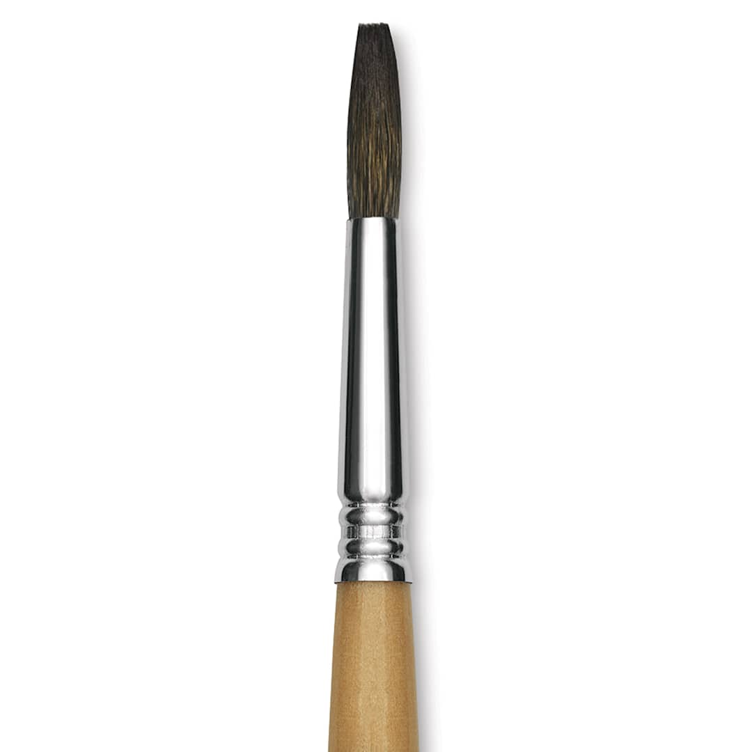 Open in modal - Escoda Squirrel Hair Ceramic Brush - Square Tip, Size 10 (Close-up of brush)