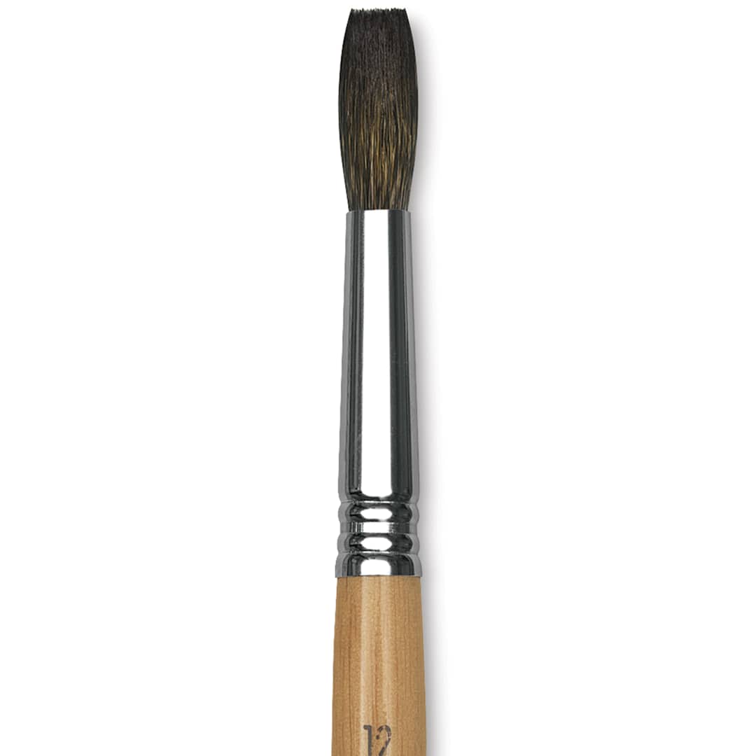 Open in modal - Escoda Squirrel Hair Ceramic Brush - Square Tip, Size 12 (Close-up of brush)