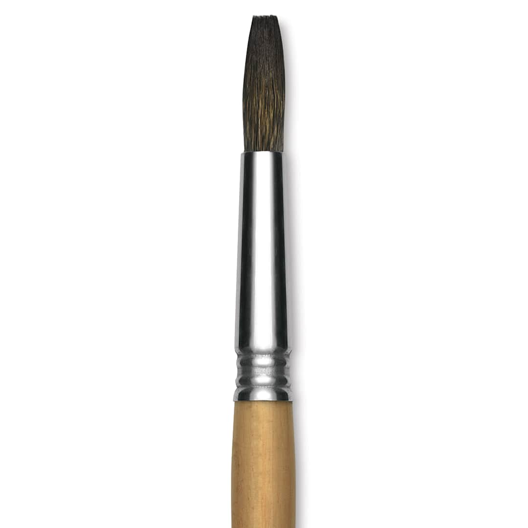 Open in modal - Escoda Squirrel Hair Ceramic Brush - Square Tip, Size 14 (Close-up of brush)