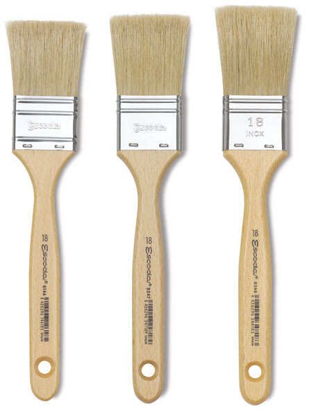 Open in modal - Escoda Natural Chungking Bristle Varnishing and Gesso Brushes