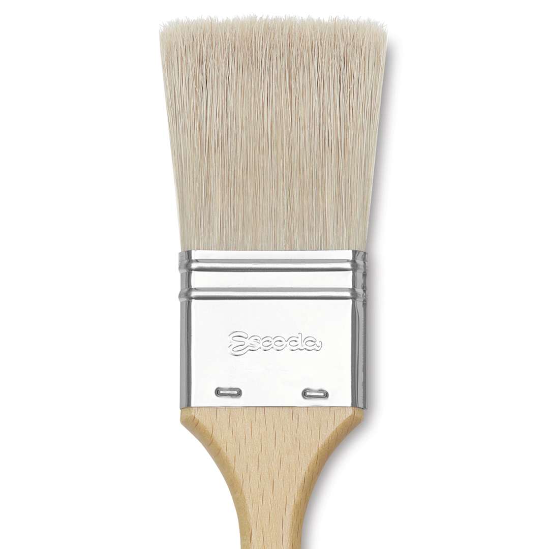 Open in modal - Escoda Natural Chungking Bristle Brush - Double Thickness, Size 18 close up