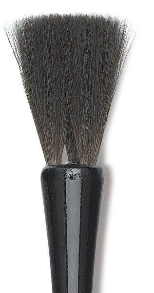 Open in modal - Luco Black Squirrel Square Brushes - closeup of square edged three lock brush