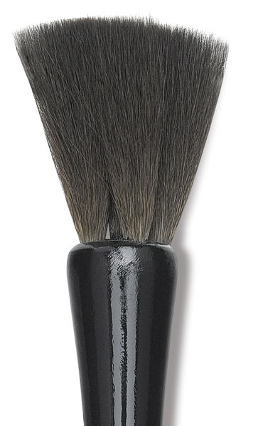 Open in modal - Luco Black Squirrel Square Brushes - closeup of square edged six lock brush