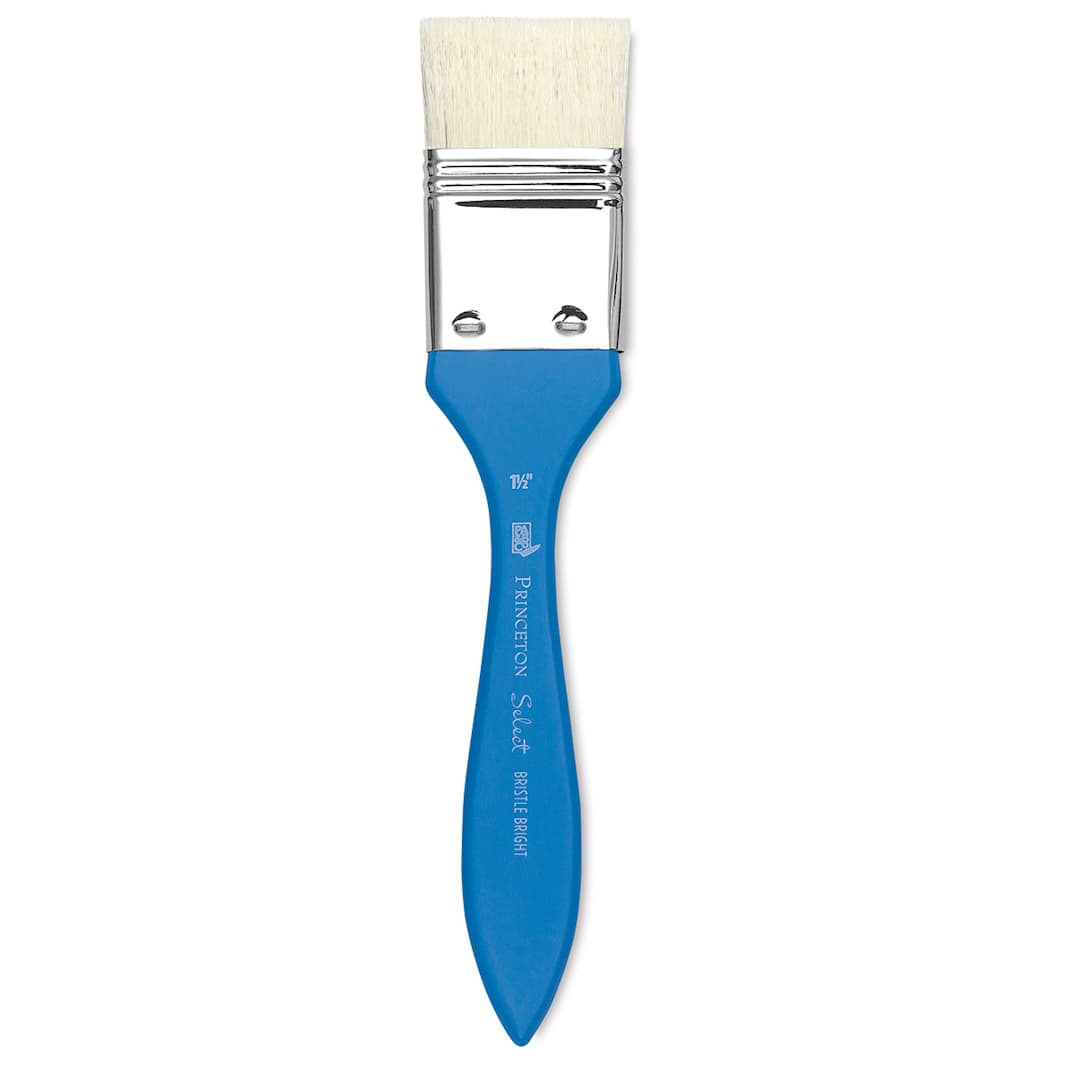Open in modal - Princeton Select Natural Bristle Brush - Bright, Short Handle, Size 1-1/2" (full length)