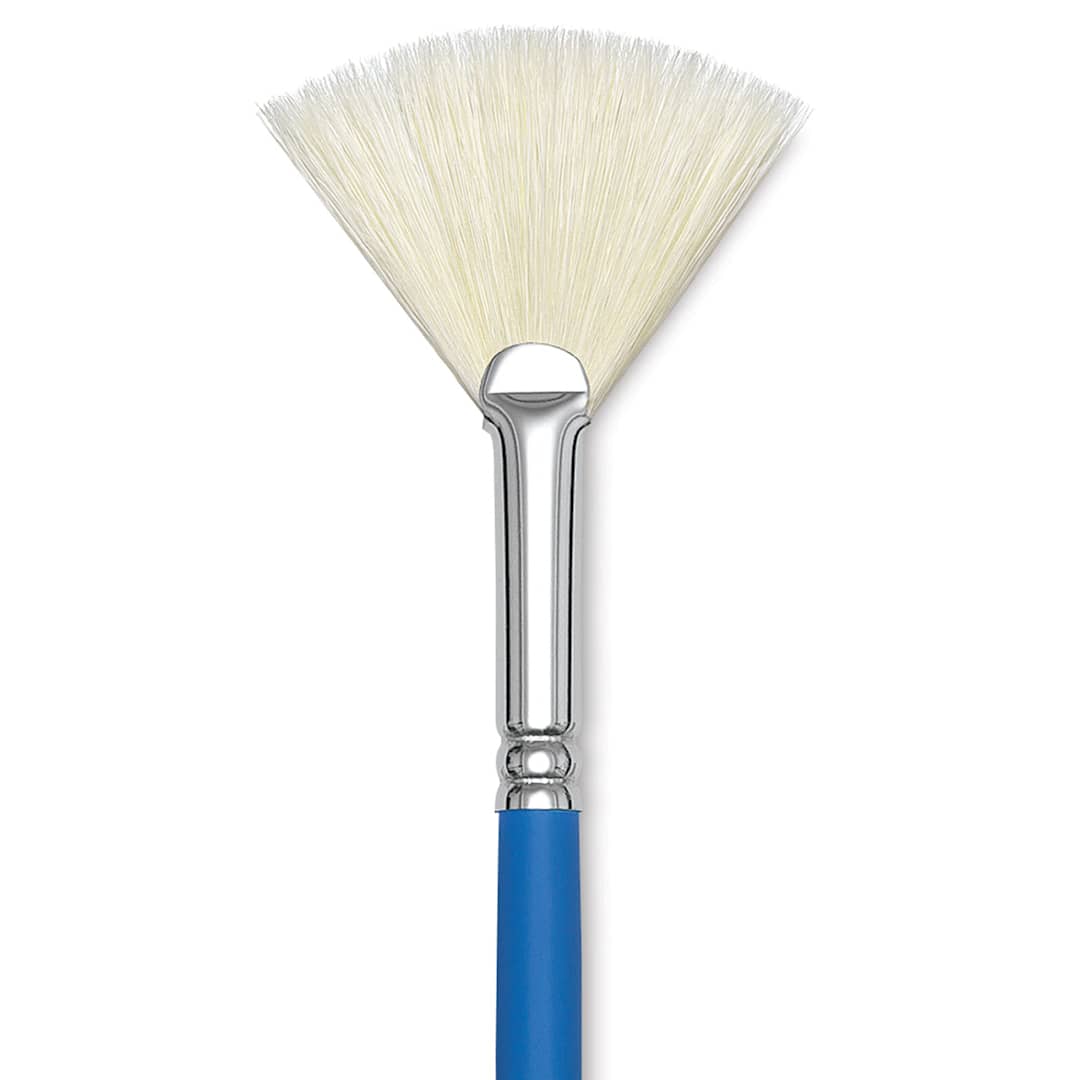 Open in modal - Princeton Select Off-White Synthetic Brush - Fan, Short Handle, Size 4, close-up
