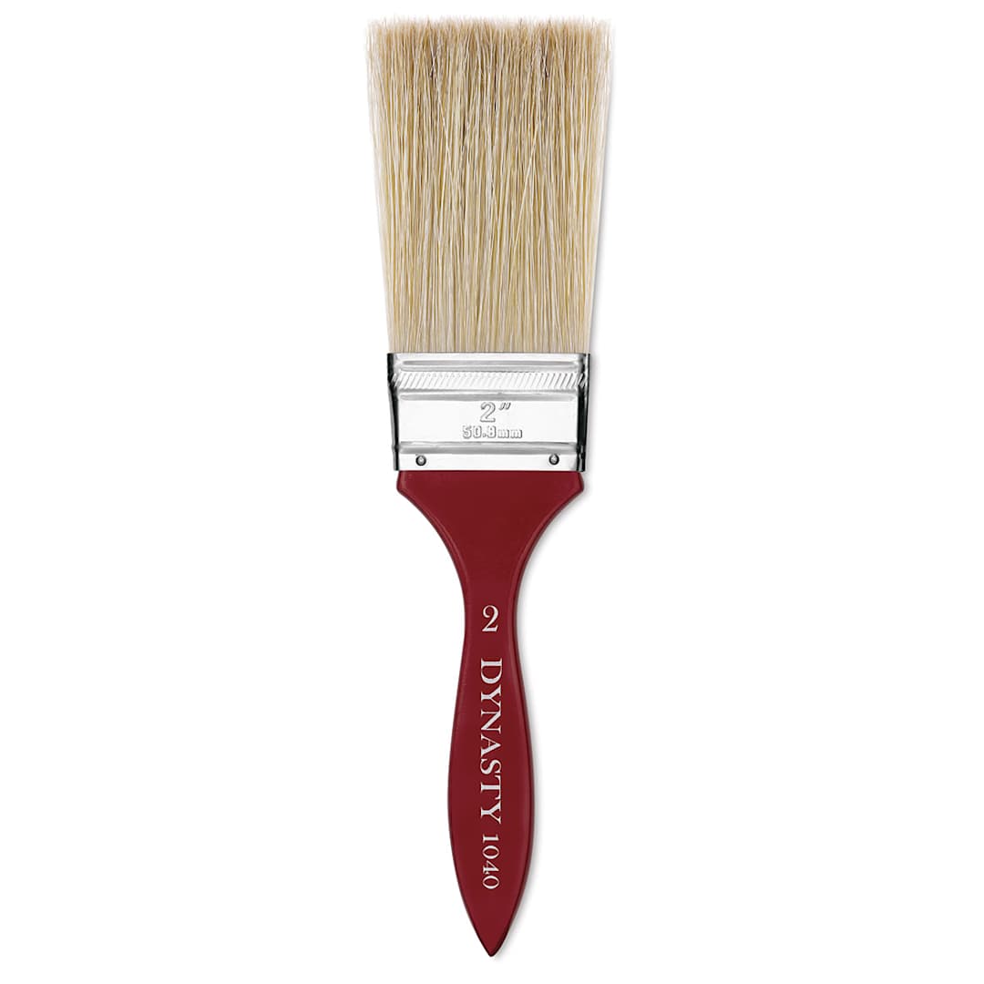 Open in modal - Dynasty Red-Letter Encaustic Brushes - Single Extra Long Flat Brush upright
