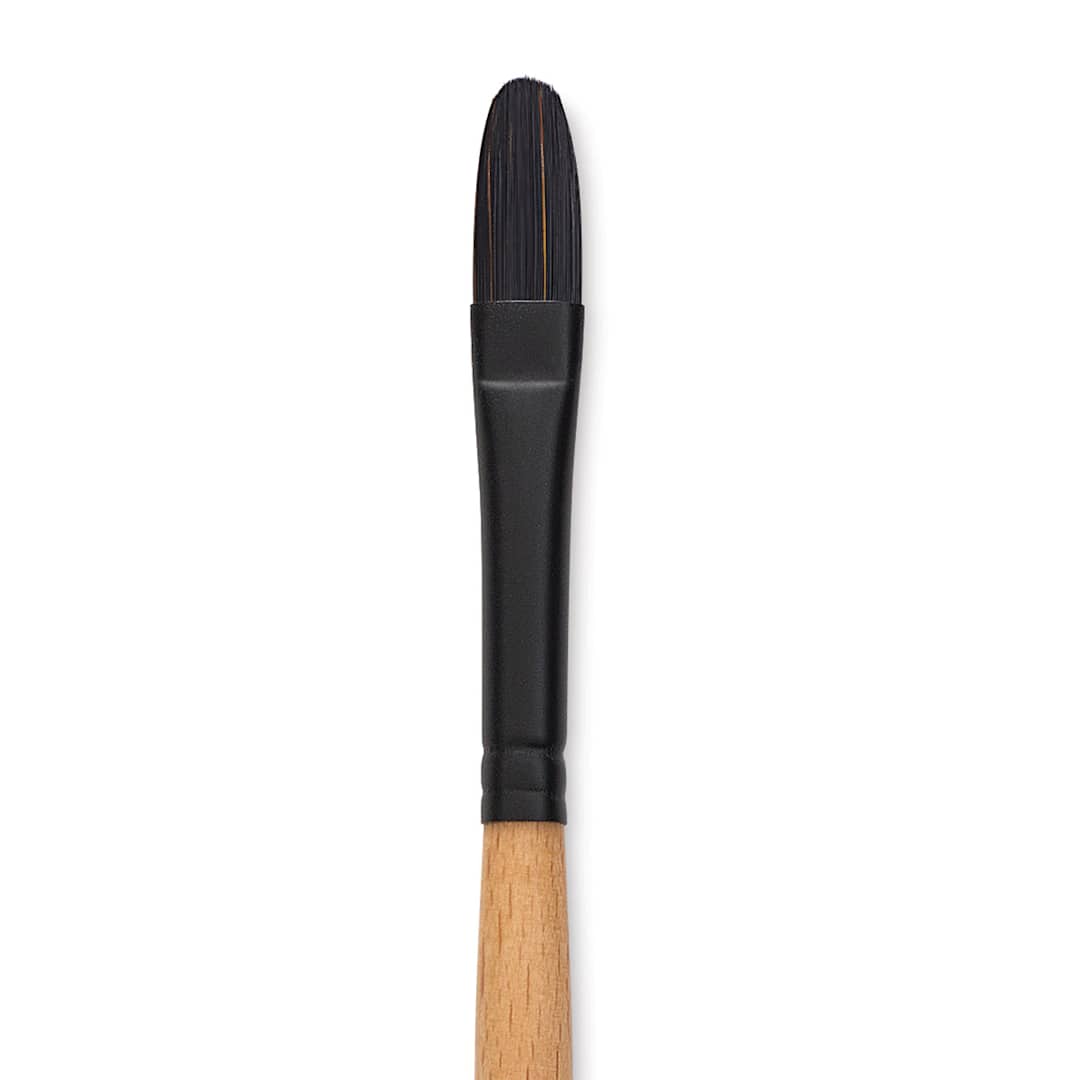 Open in modal - Princeton Catalyst Polytip Bristle Brush - Filbert, Long Handle, Size 4 close up