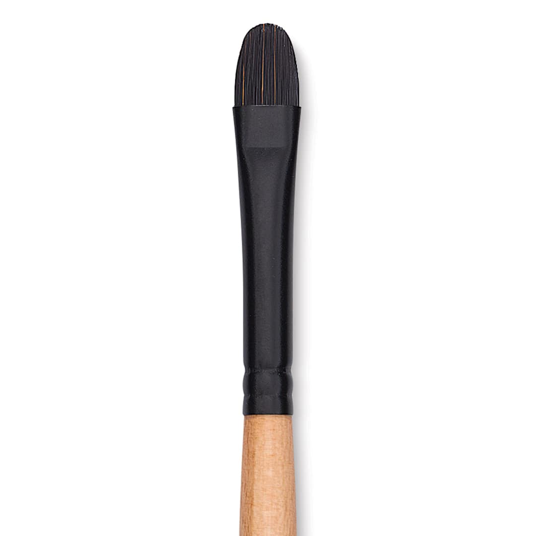 Open in modal - Princeton Catalyst Polytip Bristle Brush - Short Filbert, Long Handle, Size 4 close up