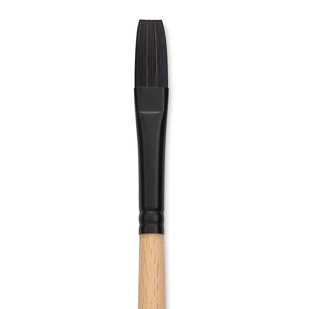 Open in modal - Princeton Catalyst Polytip Bristle Brush - Flat, Long Handle, Size 6 close up