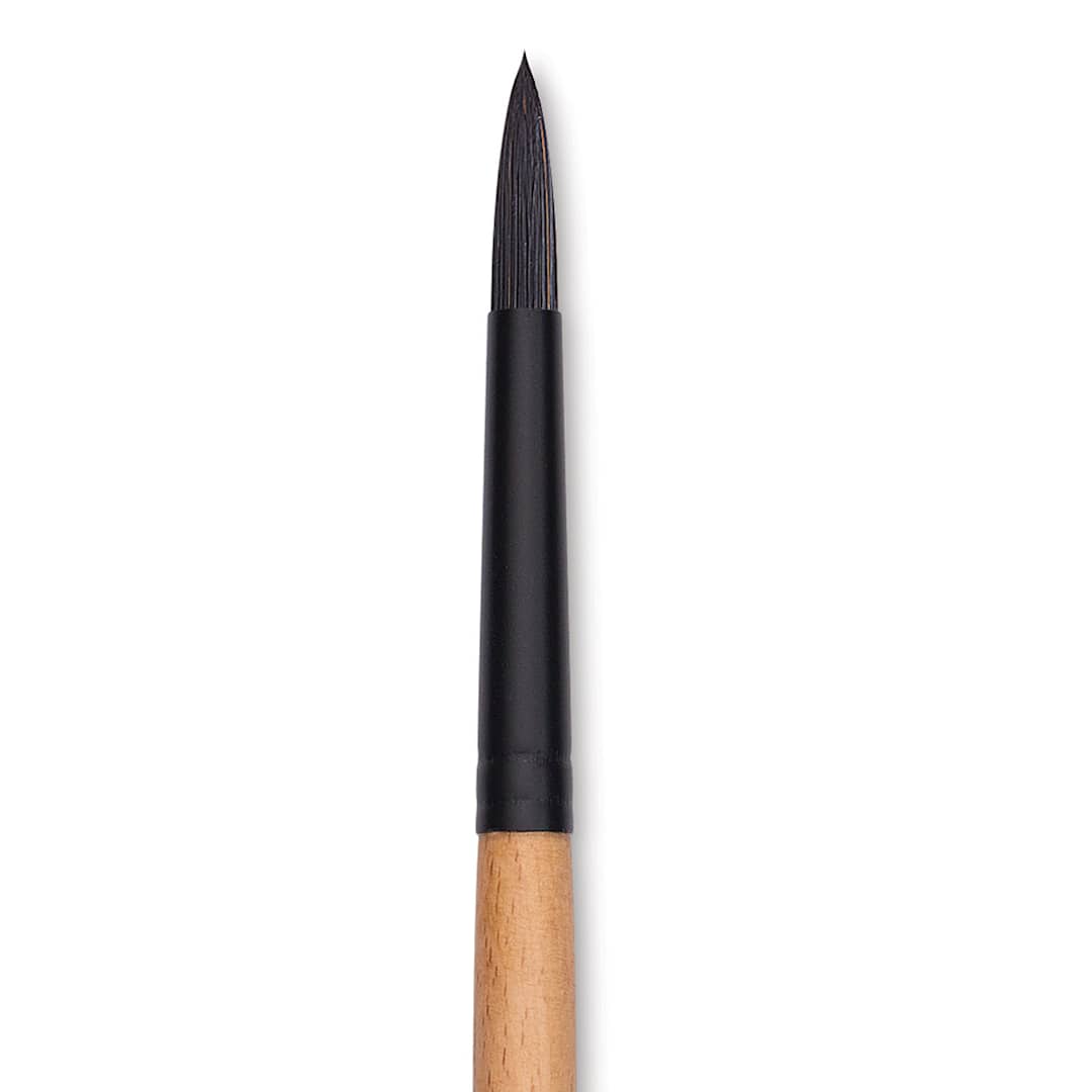 Open in modal - Princeton Catalyst Polytip Bristle Brush - Round, Long Handle, Size 4 close up