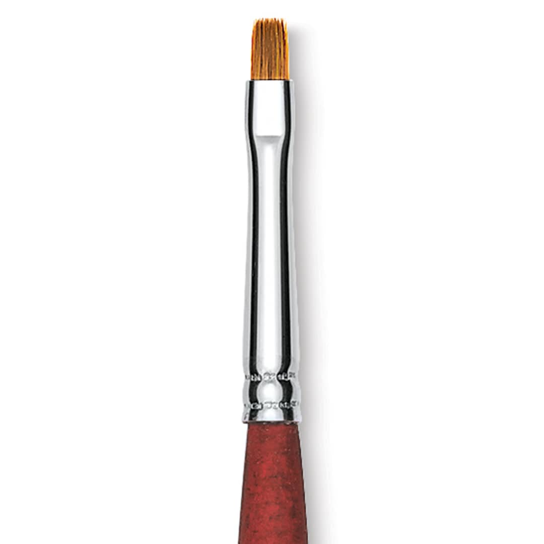 Open in modal - Princeton Velvetouch Series 3950 Synthetic Brush - Flat Shader, Mini, Size 0 close up