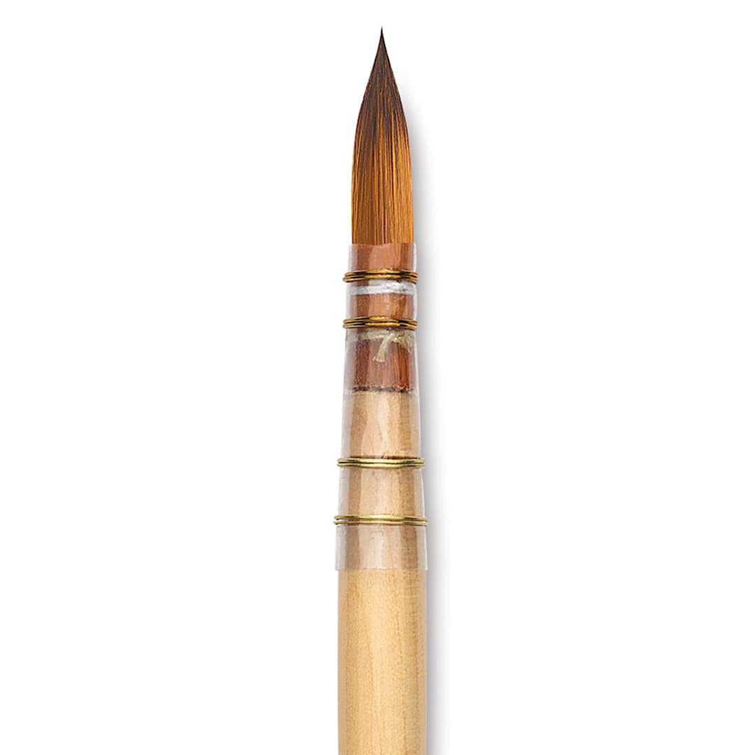 Open in modal - Dynasty Black Gold Short Handle Brush - Quill, Size 0 close up