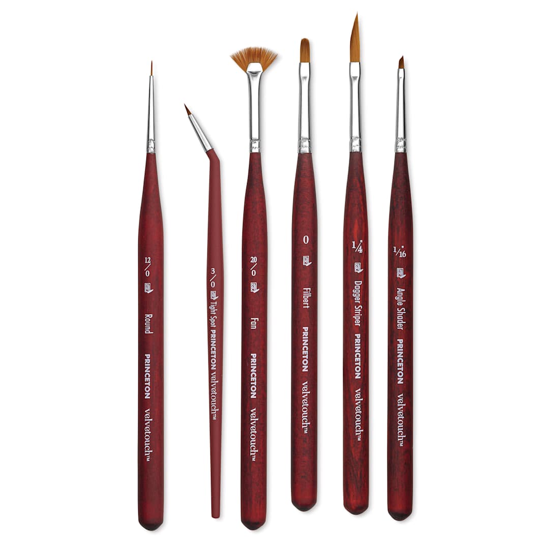 Open in modal - Princeton Velvetouch Synthetic Mini Brush - Assorted Minis, Set of 6