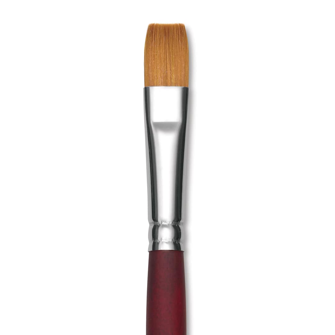 Open in modal - Princeton Velvetouch Series 3900 Synthetic Brush - Flat, Long Handle, Size 12 (close-up)