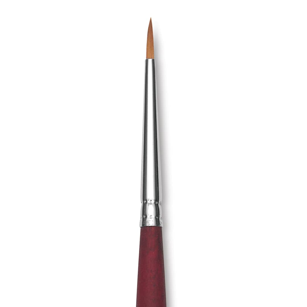 Open in modal - Princeton Velvetouch Series 3900 Synthetic Brush - Round, Long Handle, Size 0 (close-up)
