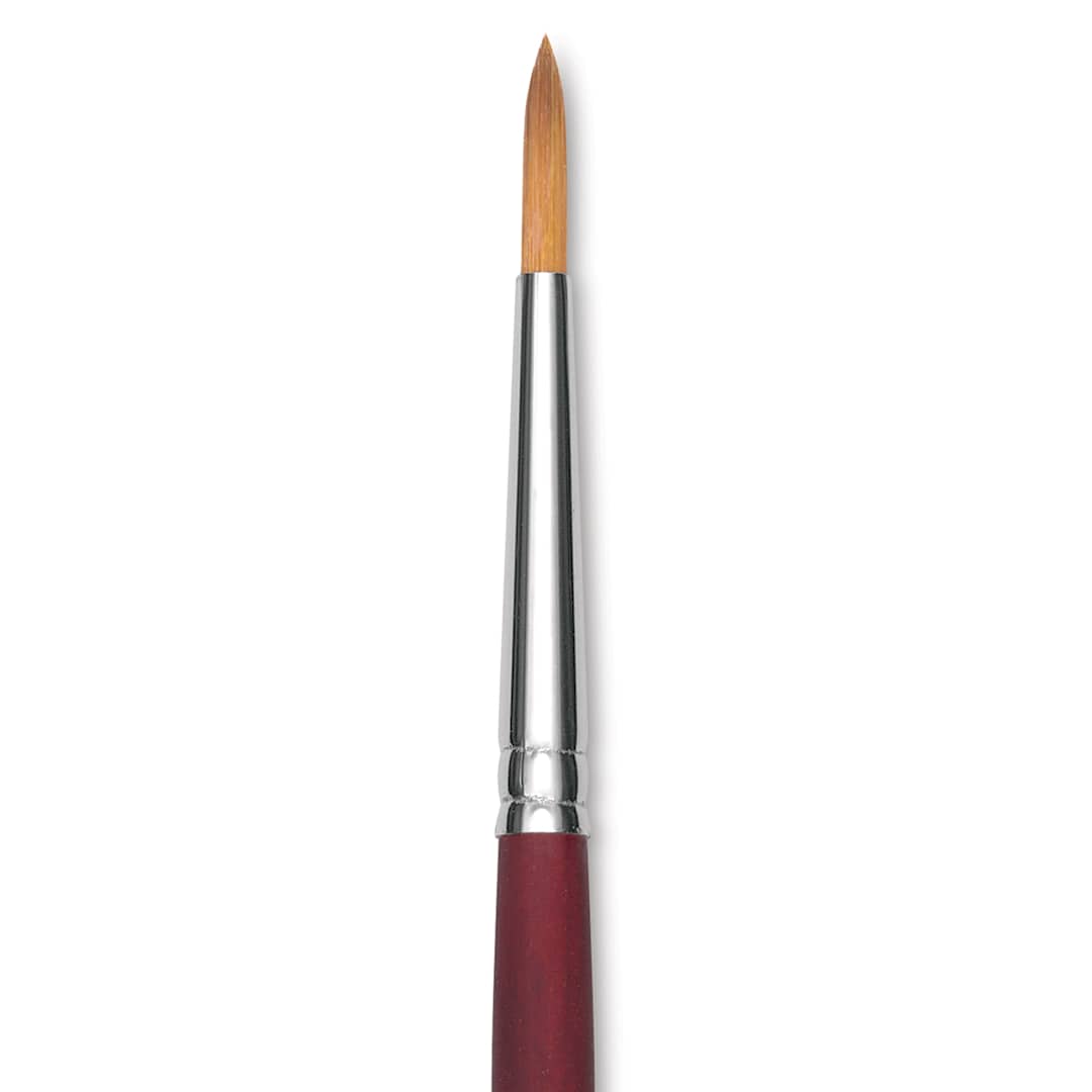 Open in modal - Princeton Velvetouch Series 3900 Synthetic Brush - Round, Long Handle, Size 4 (close-up)