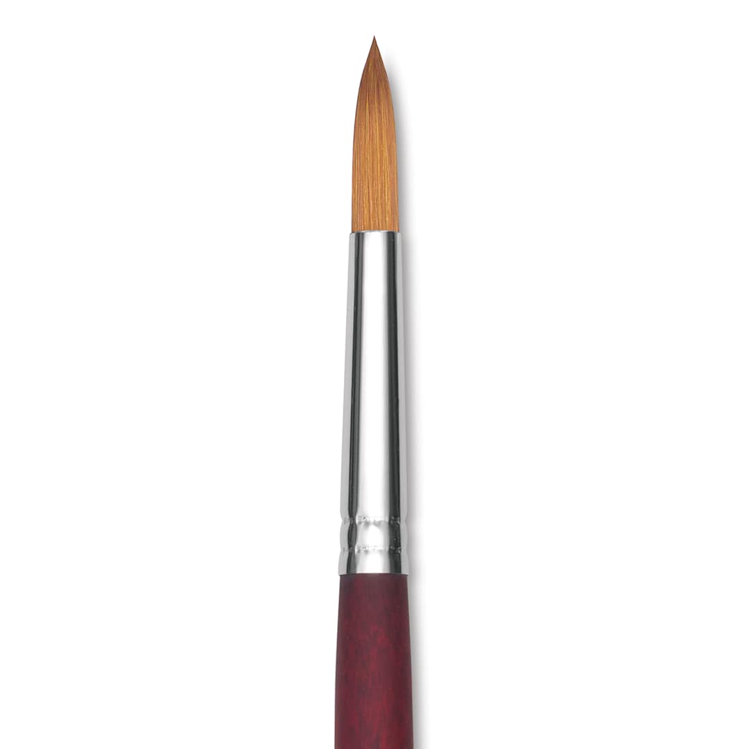 Open in modal - Princeton Velvetouch Series 3900 Synthetic Brush - Round, Long Handle, Size 10 (close-up)