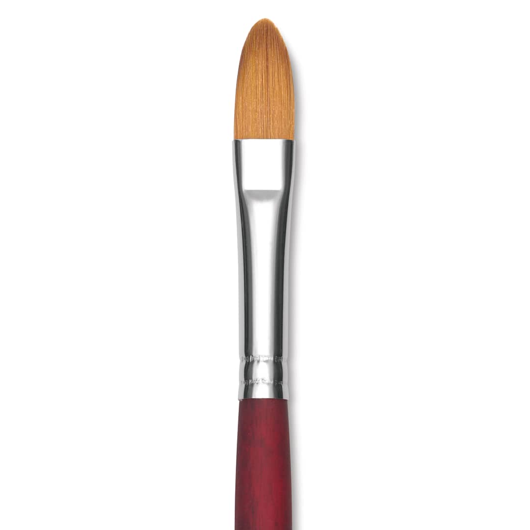 Open in modal - Princeton Velvetouch Series 3900 Synthetic Brush - Filbert, Long Handle, Size 10 (close-up)